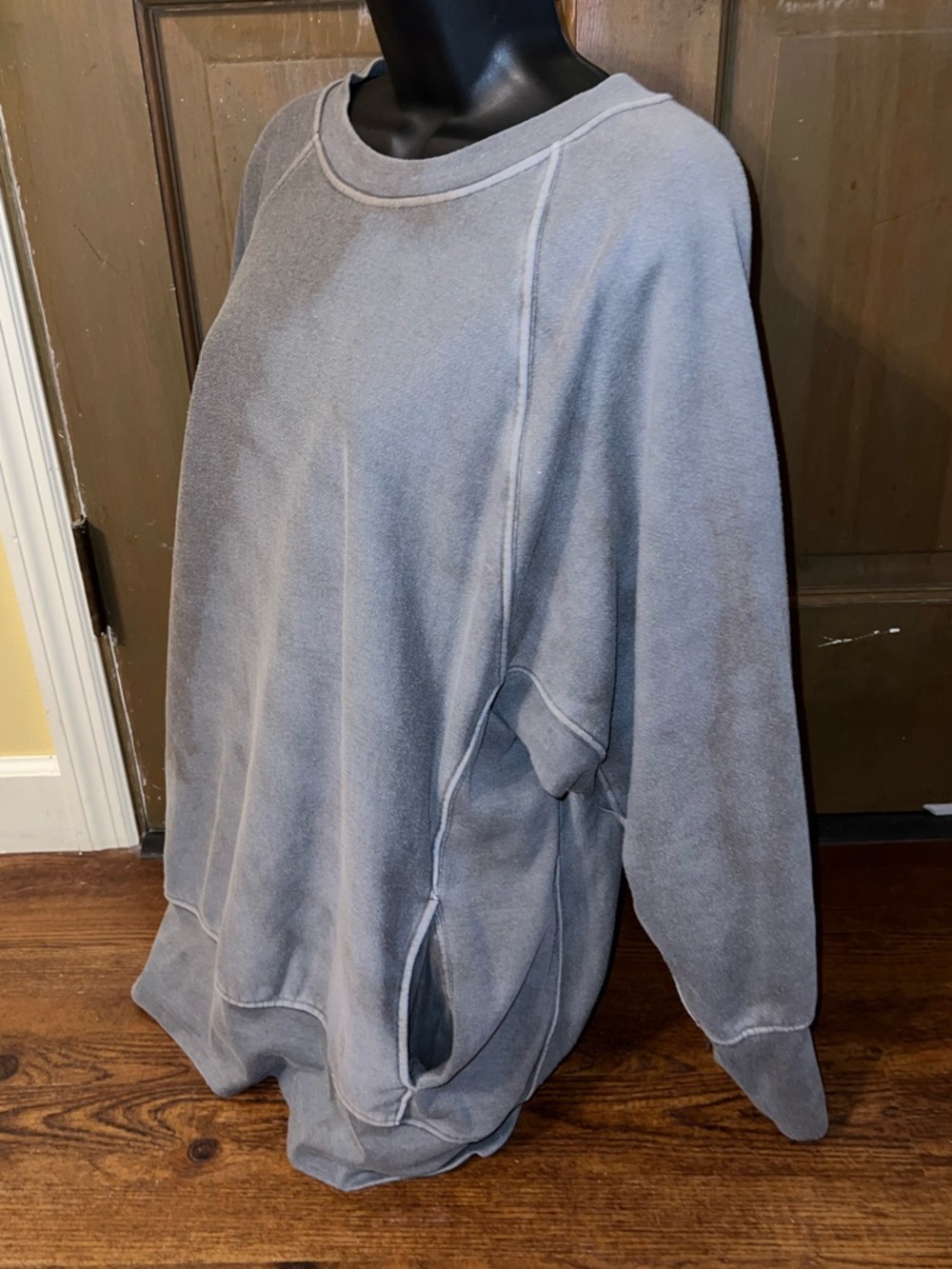 FP Movement Gray Better Days One of a Kind Oversized Pullover Sweatshirt Size M - Picture 5 of 13